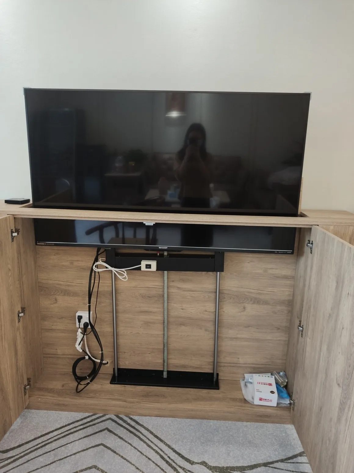 

Intelligent hidden electric remote control LCD TV lifting movement cabinet electric lifting bracket