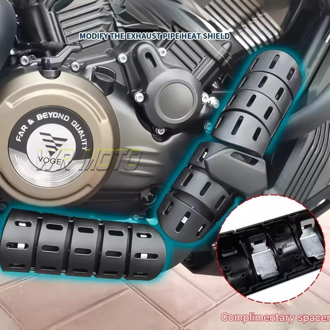 Exhaust Muffler Heat Shield Anti‑Scald Protective Guard Cover Fit For VOGE CU625 Motorcycle