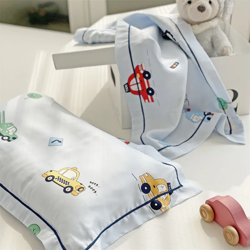 1pcs Cartoon Children\'s Tencel Pillowcase 30X50 Summer Kindergarten Baby Cool Pillowcase Student Single Pillowcase 1