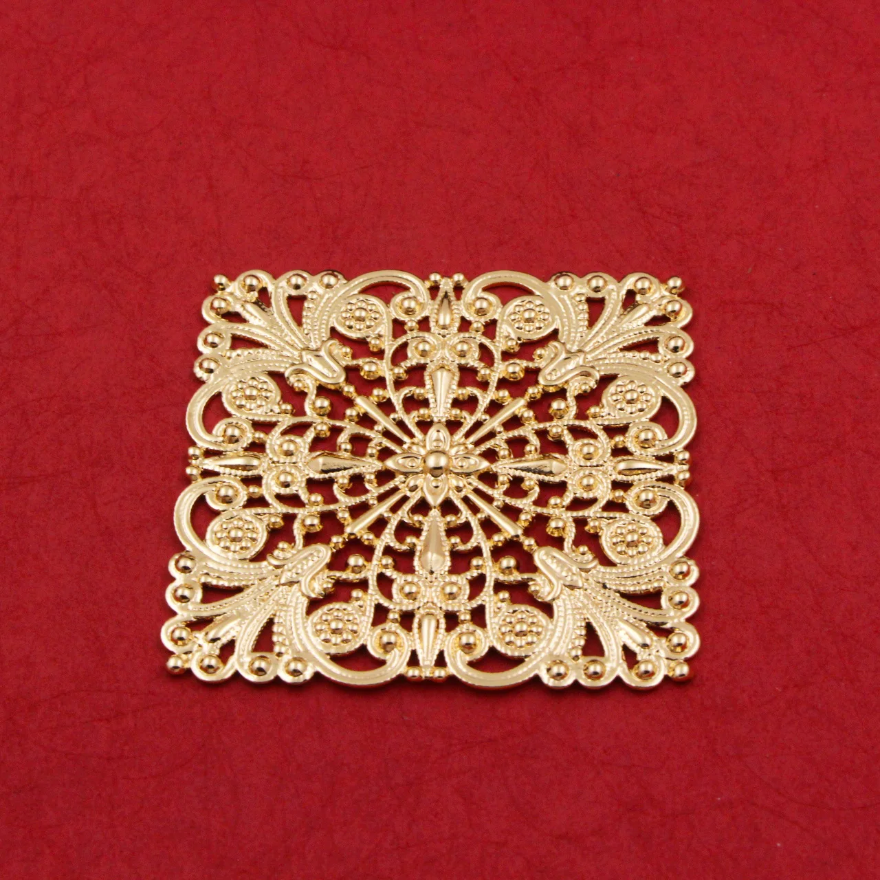 20pcs Quality Filigree Square Shpae Big Pendant Stamping Retro Corner Decoration DIY Jewelry Accessories