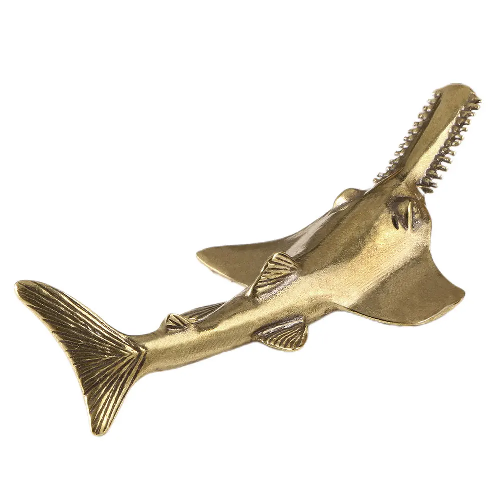 

Exquisite Brass Statue Creative Indoor Tabletop Decor Smooth Surface Stable Fish Ornament Brass Fish Figurine
