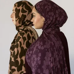 Bufanda de Modal con estampado de mosaico estrellado de bayas, Hijab de satén de nuevo diseño para Momen, diadema, Bandana, chales, bufandas para mujer, turbante