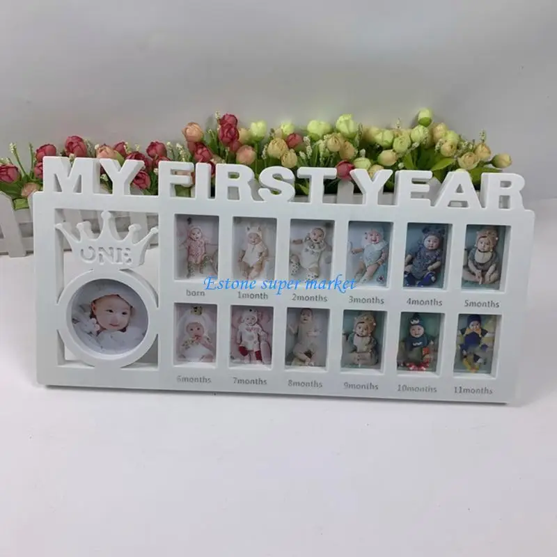 090B First Year Souvenirs Milestone Photo Frame Baby 0-12 Months Pictures Frame