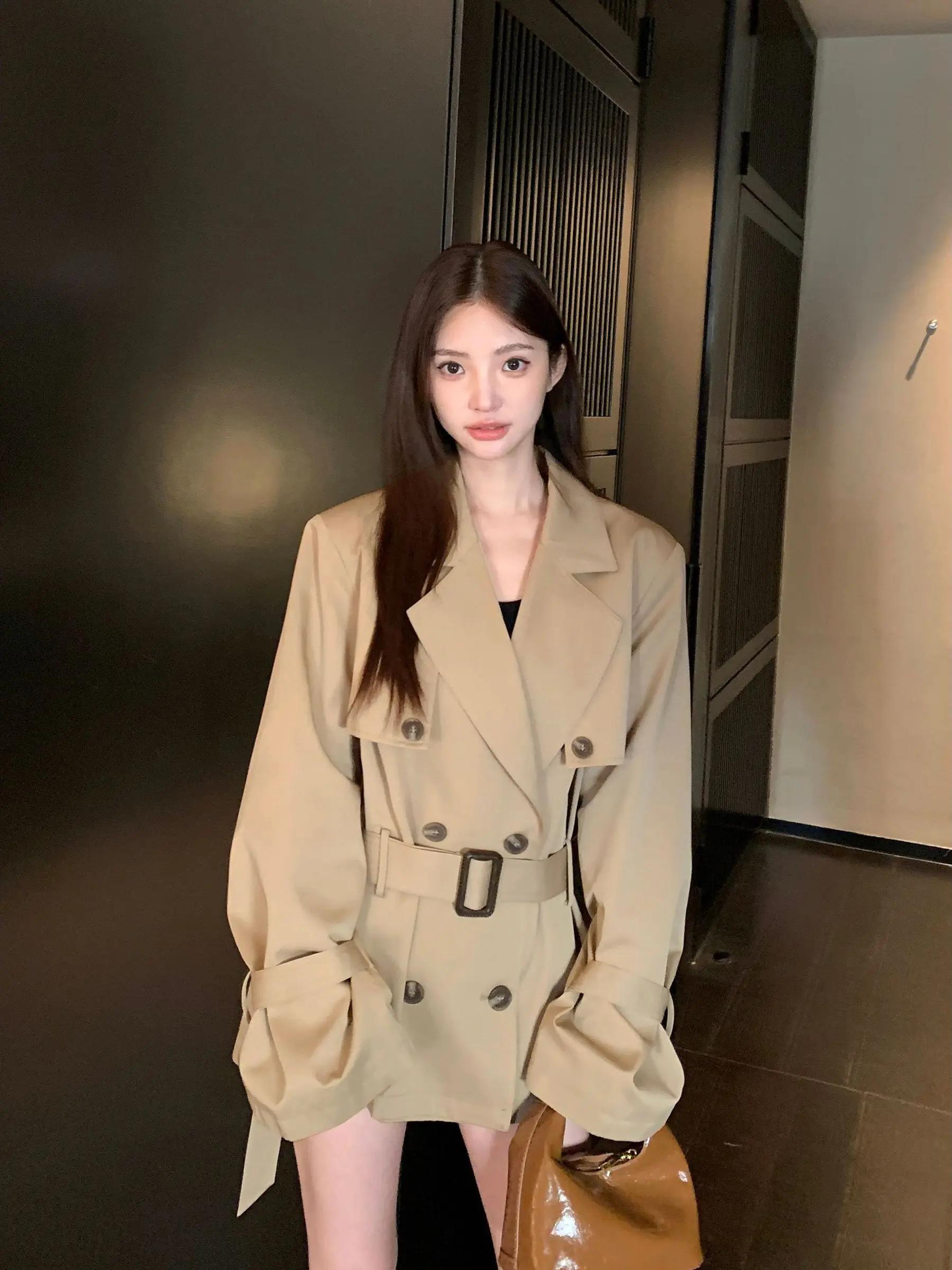 

Elegant British Style Women's Short Coat Jacket Waist-Cinching Spring Autumn New Arrival Fashion Outerwear