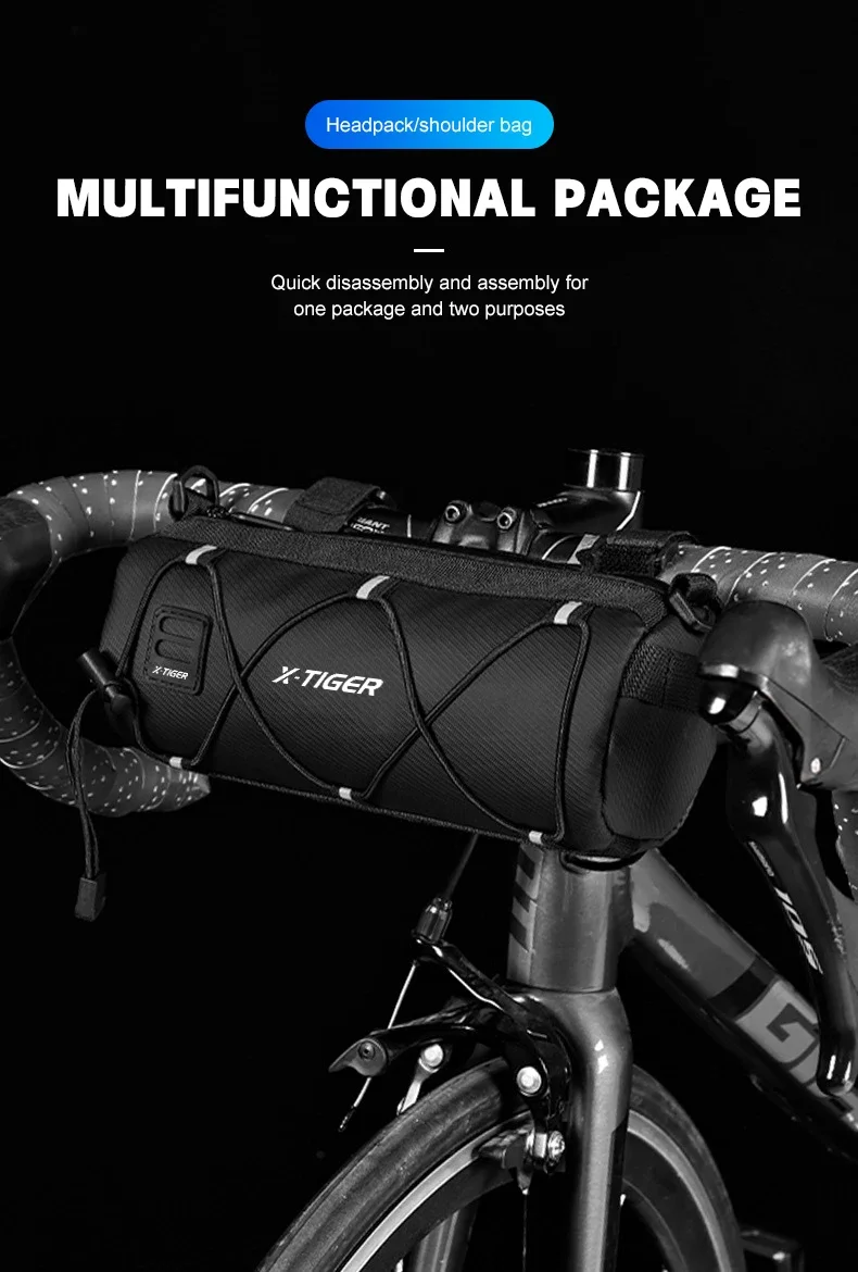 X-TIGER Fahrradtaschen Lenker Mehrzweck Schulter Sicherheit Wasserdicht MTB Rennrad Rahmen Schlauchtasche Umhängetaschen Fahrradtasche – Detail 1