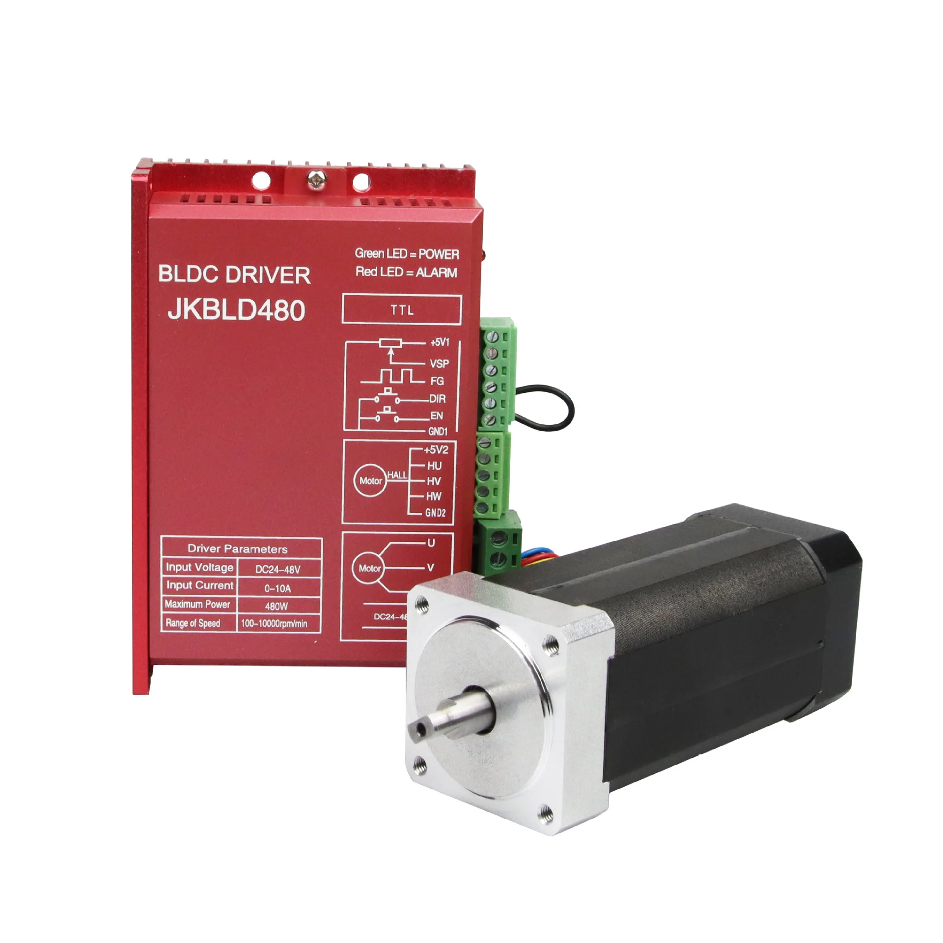 JKBLD480 Hall-free Digital Two-phase Low Noise and Low Vibration Low Temperature Rise 480W DC Brushless Controller Drive