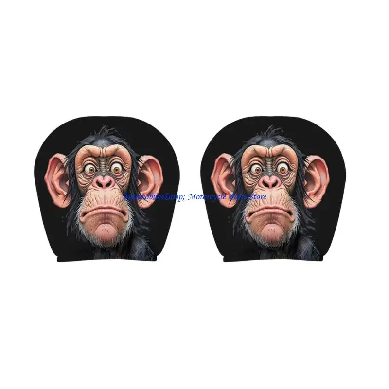 H7BD Scary Eyes Car Headrest Covers Set Of 2 Halloween Themed Soft Fabric Protectors