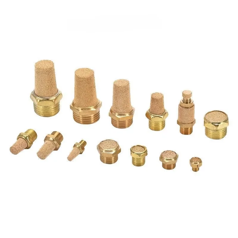 Pneumatic Exhaust Muffler 1/8‘’ 1/4‘’ 3/8‘’ 1/2‘’ BSP Male Thread For Air Noise Brass Adjustable Long Short BSL