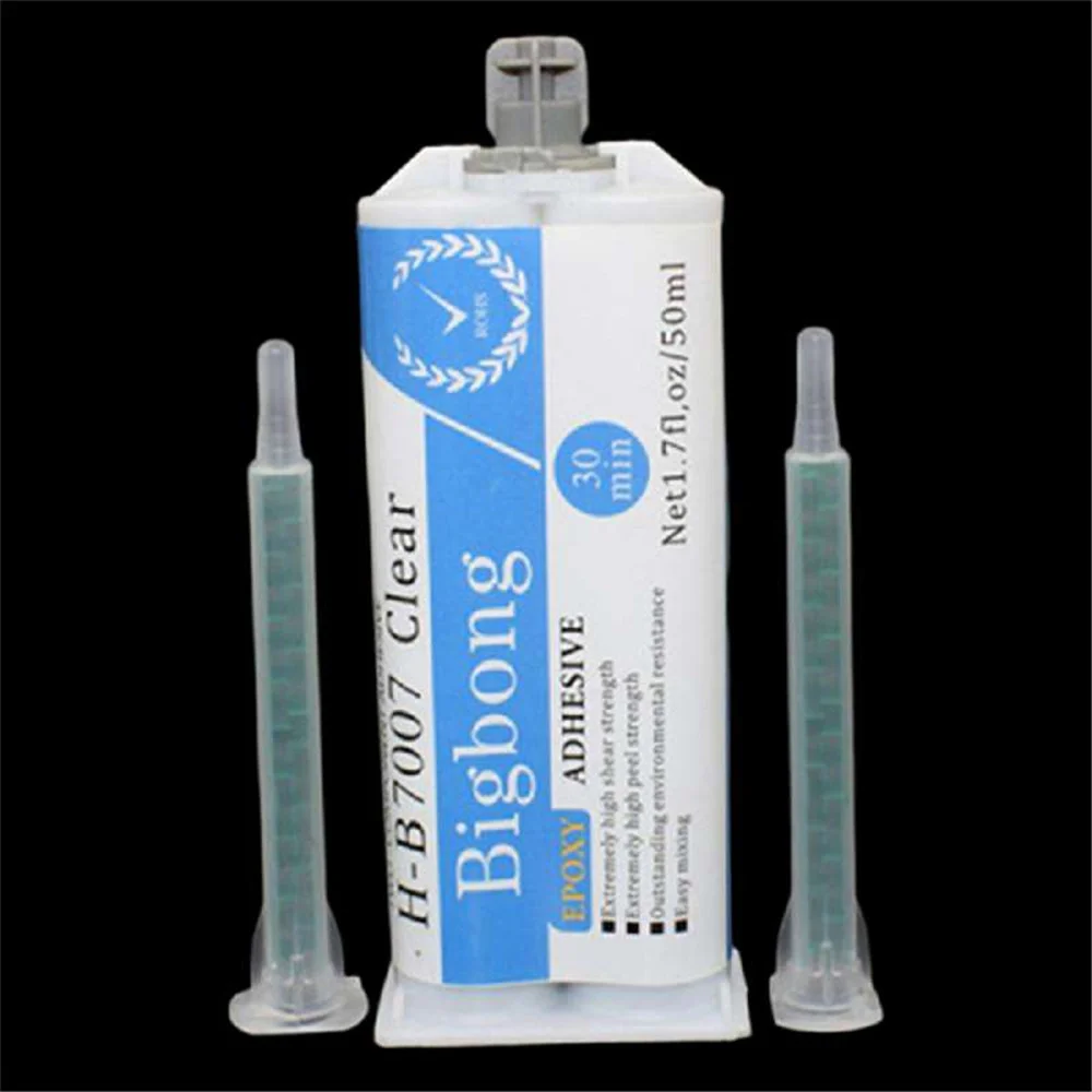 Transparenter 5-Minuten-AB-Kleber 50ml 1:1 Epoxidharz-Klebstoffe & 2 Stück Mischdüsen für Kunststoff-, Metall-, Keramik-, Holz- und Glasverbindungen – Detail 6