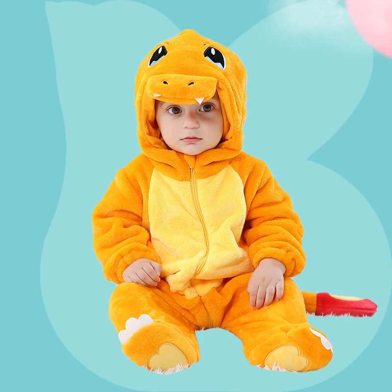 

2024 Cartoon Dinosaur Baby Romper Todder Animals Jumpsuit Clothes Infant Bodysuit Cosplay For Boy Girl Costume Halloween