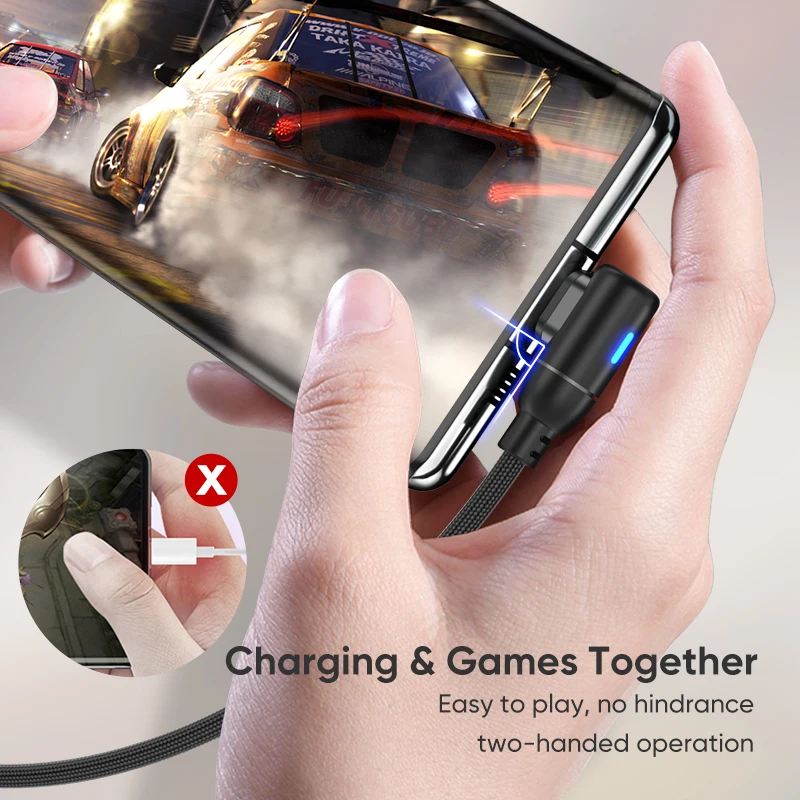 Cable de datos para teléfono móvil tipo c a tipo c 100W 5A carga rápida cargador magnético de 90 grados USB-C adecuado para MacBook Samsung OPPO