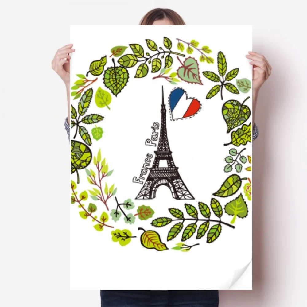 

the Eiffel Tower Paris France Illustration Sticker Decoration Poster Playbill Wallpaper Window Decal