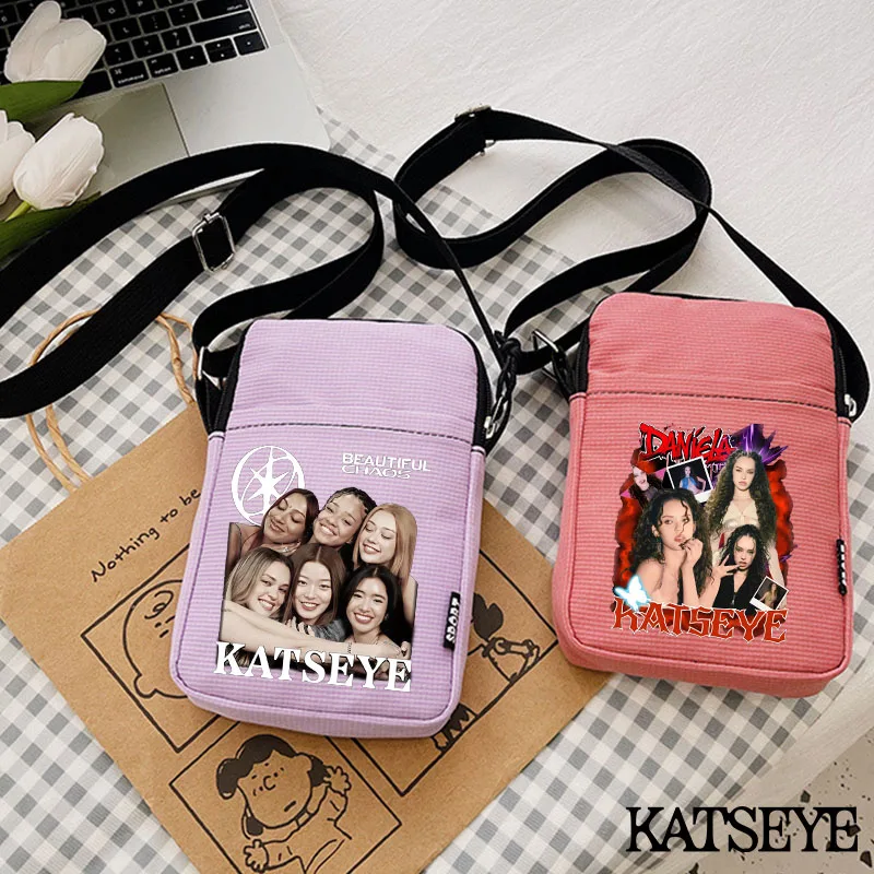 

Модная женская сумка через плечо K POP K-KATSEYE, милые сумки через плечо для девочек, модная крутая сумка большой вместимости, сумка для хранения, подарки