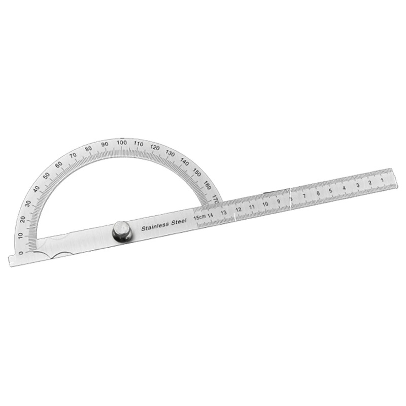 Protractor Indexing Gauge Stainless Steel 180 Degree Semicircle Carpenter's Square