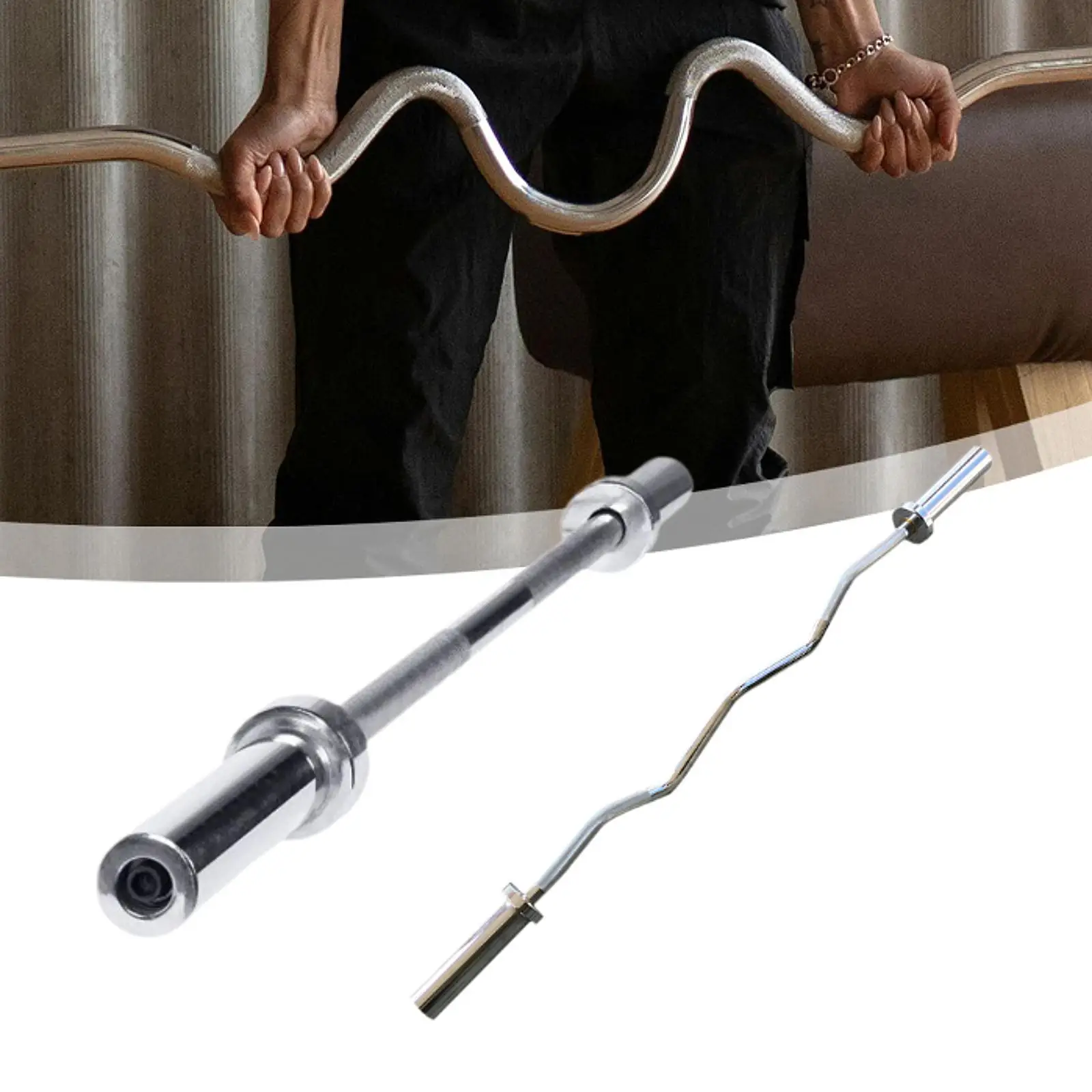 

Weight Bar 47.24 inch Power Lifting Bar for Biceps Strength Training Presses