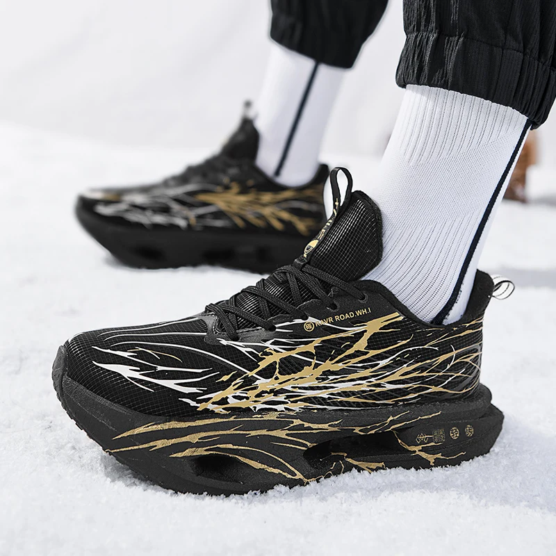 

Fashionable men's shock-absorbing carbon plate sports shoes, breathable speed running shoes, outdoor anti-slip jogging shoes