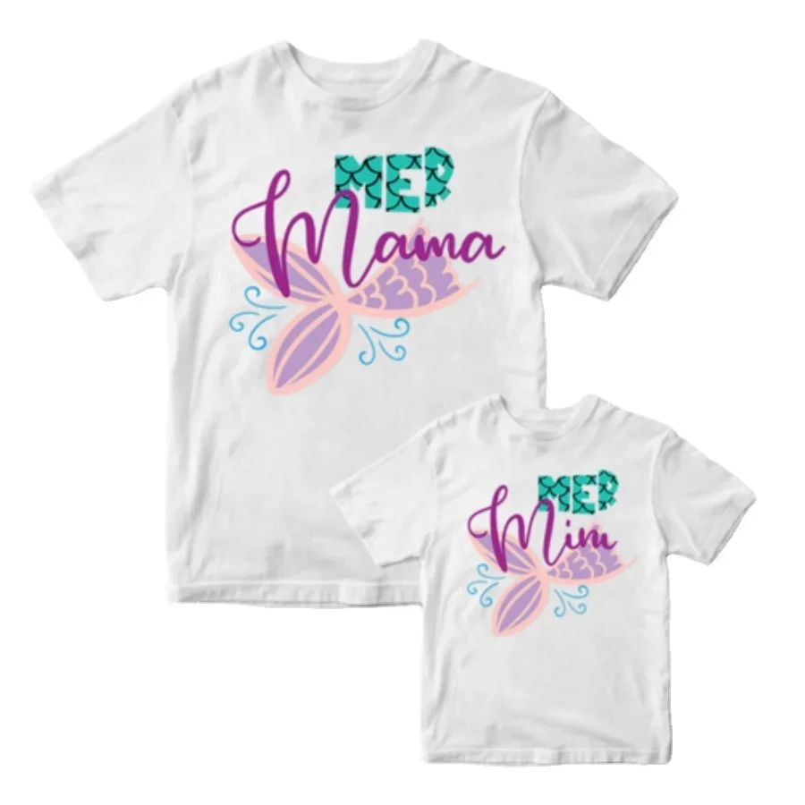 

Mer Mama & Mer Mini Mama Girls Kids Family set T Shirts Set Mermaids Mothers Day Gift Family Matching Outfits