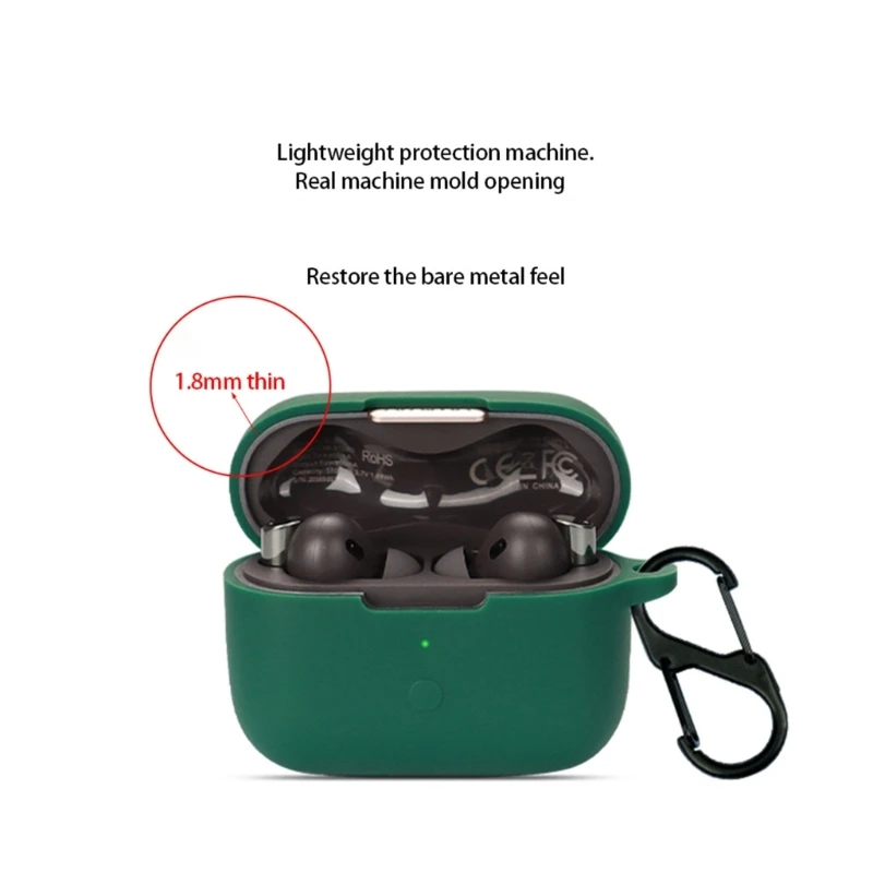 Совместимость с Oraimo FreePod Pro Противоударный чехол для наушников Ударопрочный корпус Противопылевой моющийся силиконовый