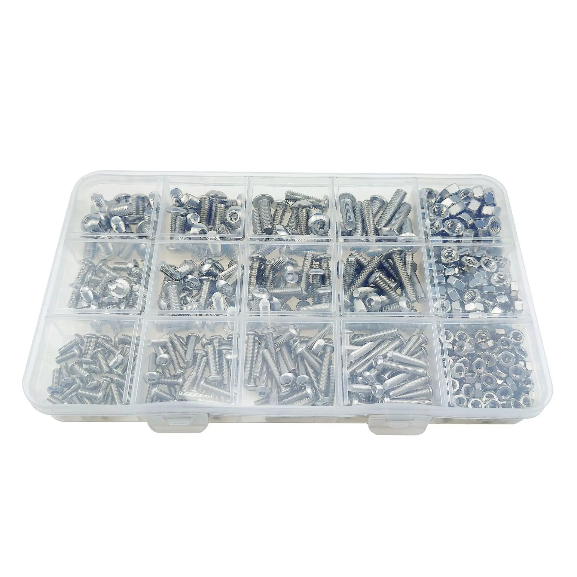 500Pcs 304 Stainless Steel M3 M4 M5 hexagonal head screw Socket Machine Screws Nut Set Assortment Kit