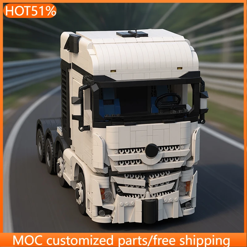 

2989 PCS transport Actros 4163 truck 8X4 RC tractor MOC Customize Modular Building Block Popular Creative DIY Toy Birthday Gift