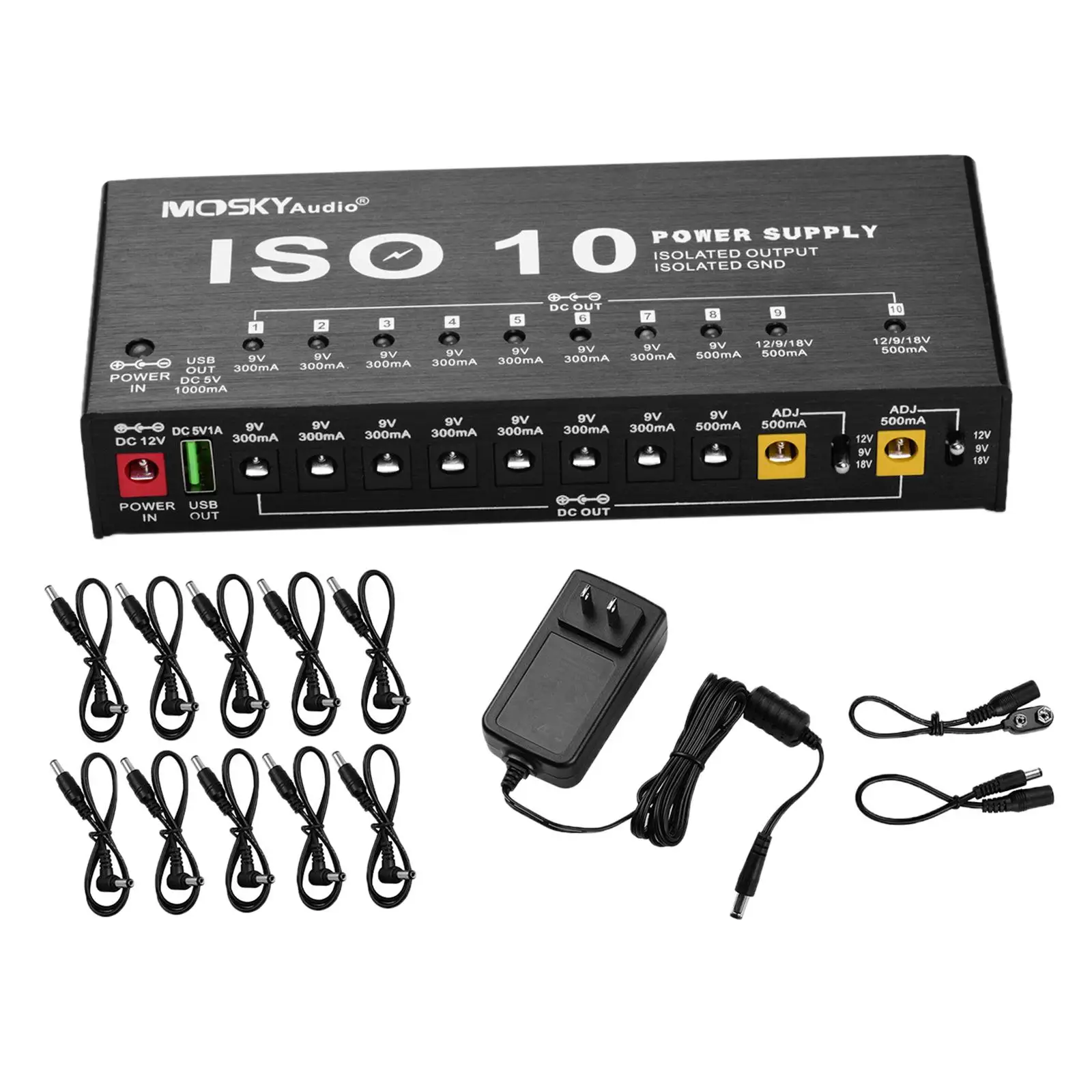 Guitar Pedal Power Supply USB Output Multipurpose with Adjustable Voltage