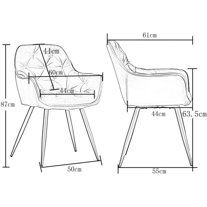 custom.Velvet Dining Chair Kitchen Upholstery Soft Fabric Nordic Luxury High Back Modern Restaurant Home Home Furniture Converti
