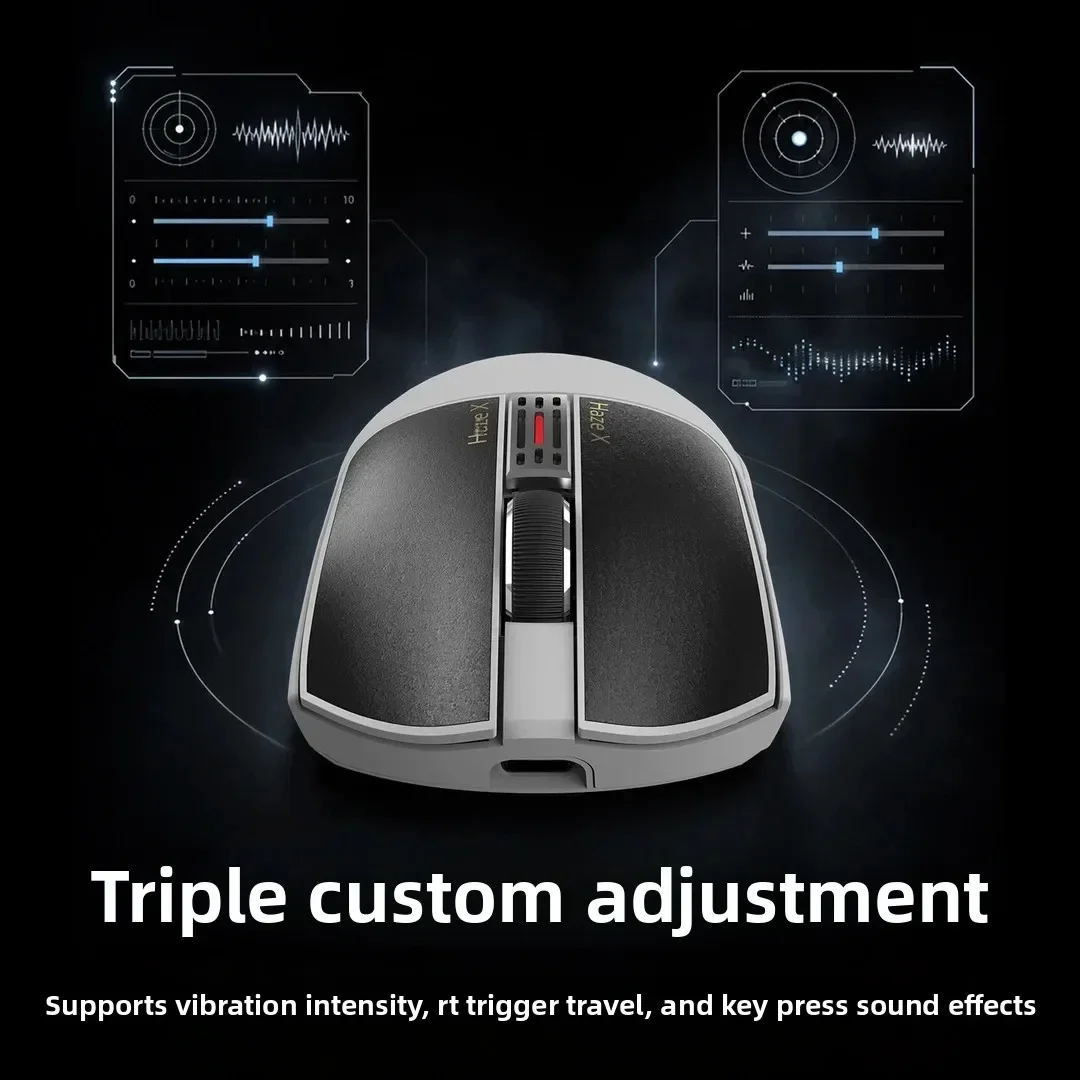 IPI HAZEX Fog Gaming Mouse Tri-mode Lightweight Small-sized Mice PAW3395 Sensor 52000 DPI Button Vibration Feedback TMR Mouse