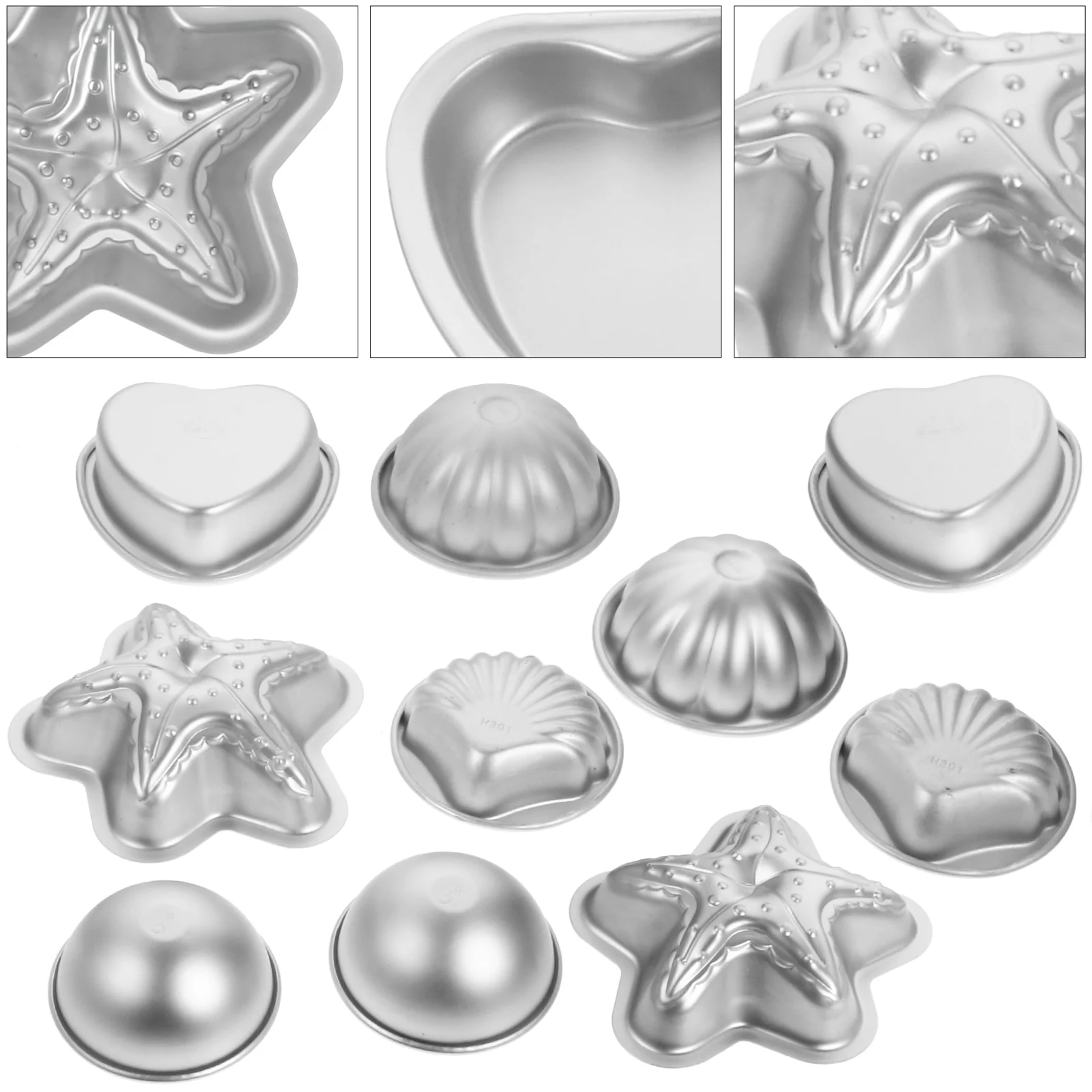 

10 Pcs Bath Salt Molds Aluminum Alloy Tools Smooth Non Stick Craft Chocolate Cake Jelly Molds Kitchen Bar