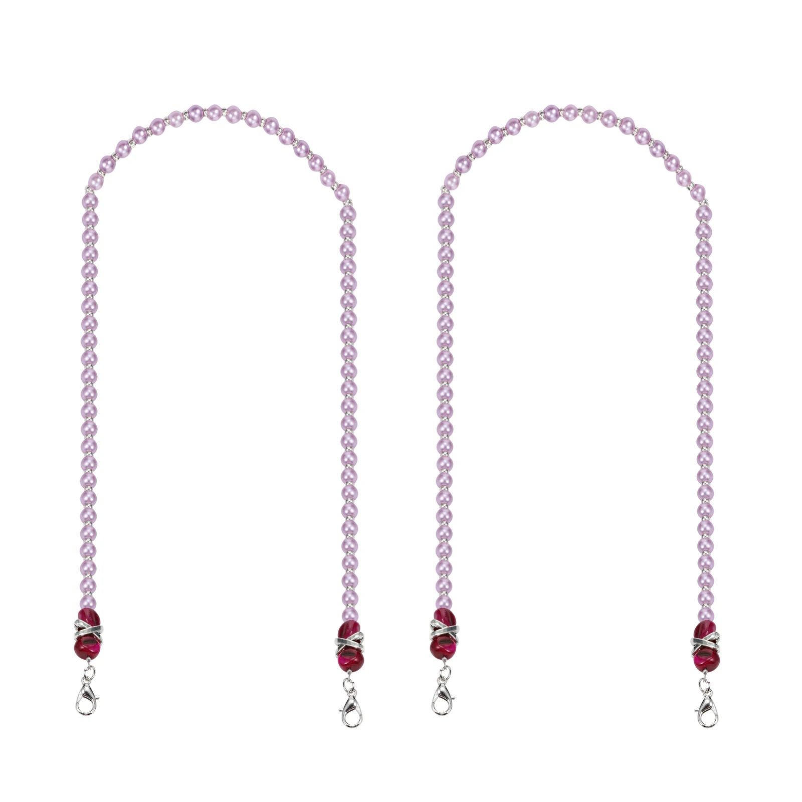 

2Pcs Mask Lanyard Eyeglasses Chains Pink Pearl Anti-dropping Durable Reusable Face Mask Strap Glasses Necklace