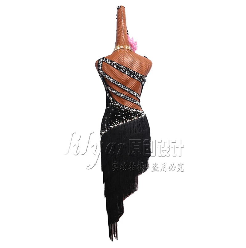 Latin Dance Latin Skirt Competition Costumes Performing Dress Practice Skirt Customize Adult Kids Lady