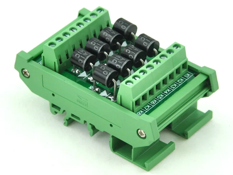 ELECTRONICS-SALON DIN Rail Mount 8 Individual Diode Module, 6A10 6A 1000V.