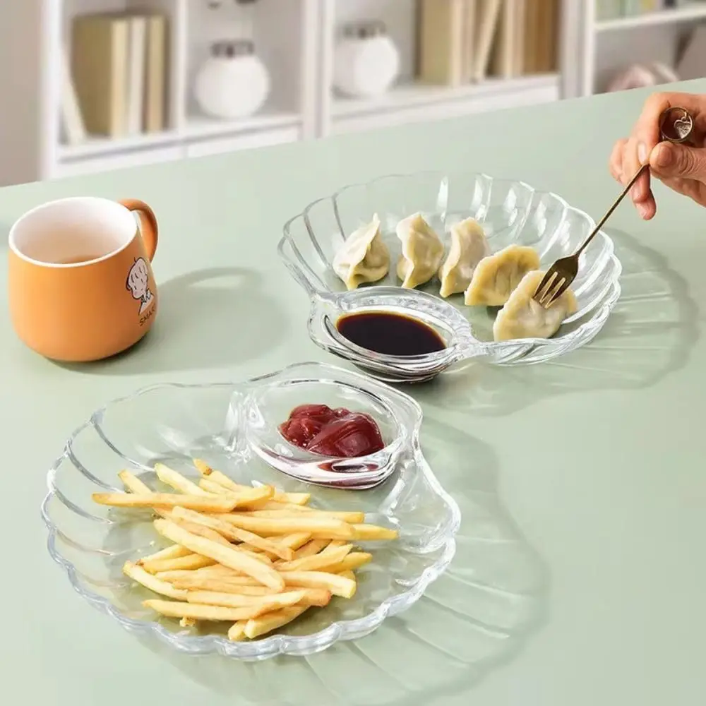 Durable Transparent Shell Dish with Vinegar Discs Creative Shell Spitting Dish Dumpling Plate