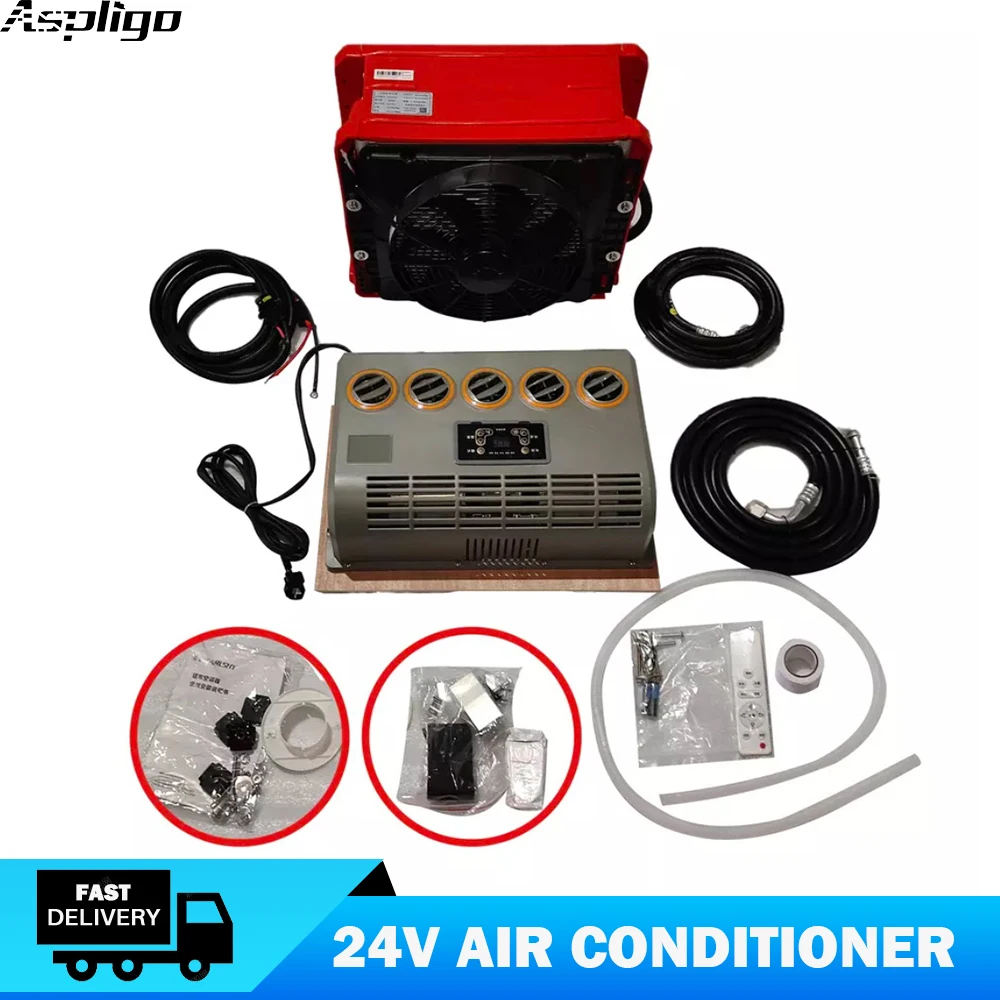 

Aspligo 24V Electric Air Conditioner Agricultural Harvester Split Air Conditioning for Automobile Excavator Baler Tractor Truck