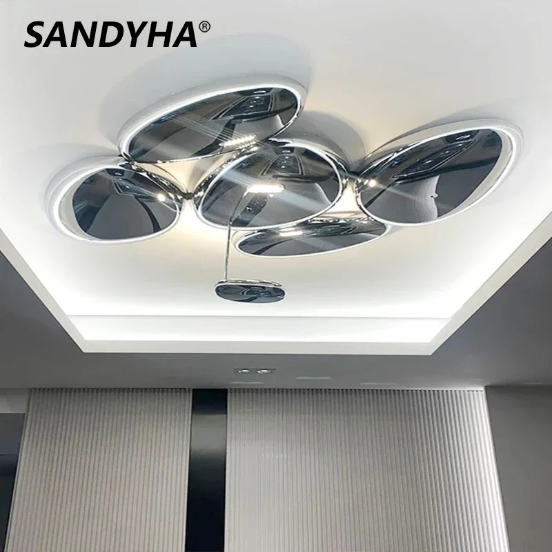 

SANDYHA Nordic Ceiling Lamp Luxury Design Electroplating Led Chandelier Living Dining Room Bedroom Lights Lampe Salon Home Decor