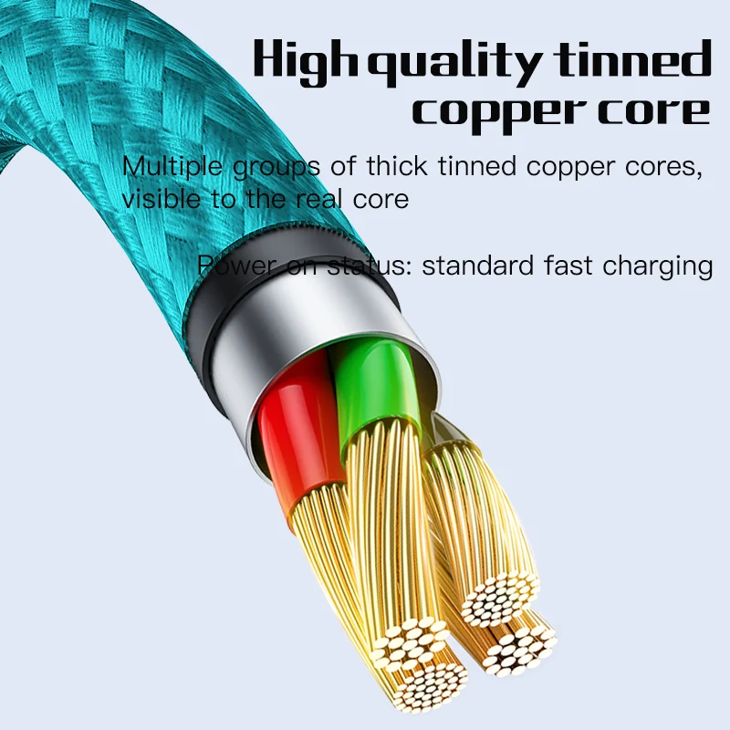 MaAnt-Cable de carga intermitente de datos USB 3 en 1, soporte para Iphone/Ipad/Ipod, recuperación automática, modo Lightning, línea de transmisión de datos