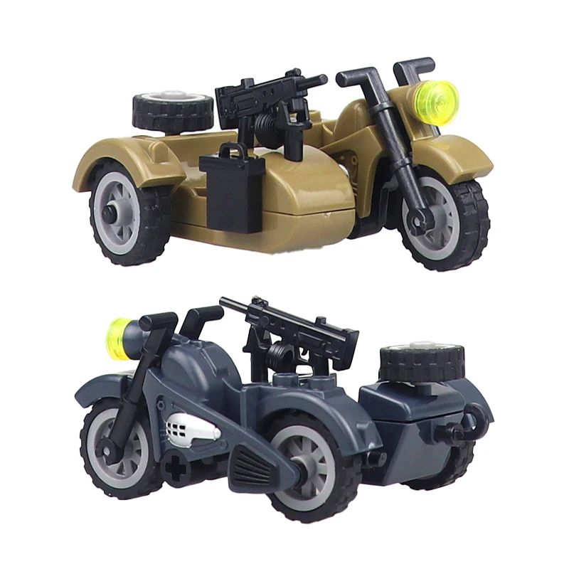 WW2 Soldaat Mount Carrier Voertuig Motor Tank Bouwstenen Militaire Duitse Leger Motor Accessoires Model Bakstenen