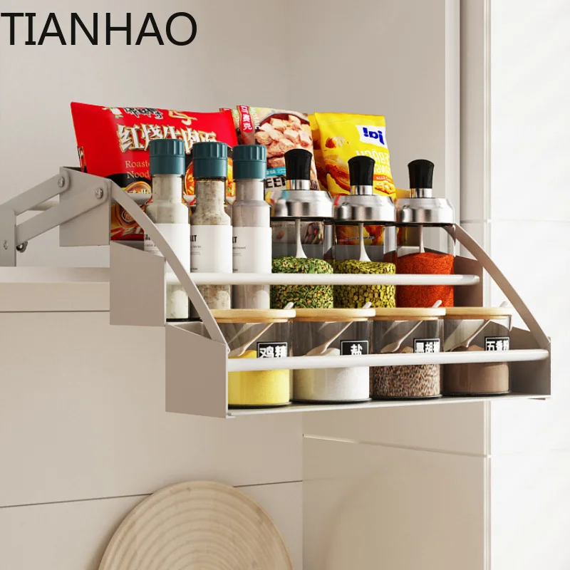 Kitchen high cabinets storage rack  lifting Pull basket  hanging cabinets pull-down shelves seasoning