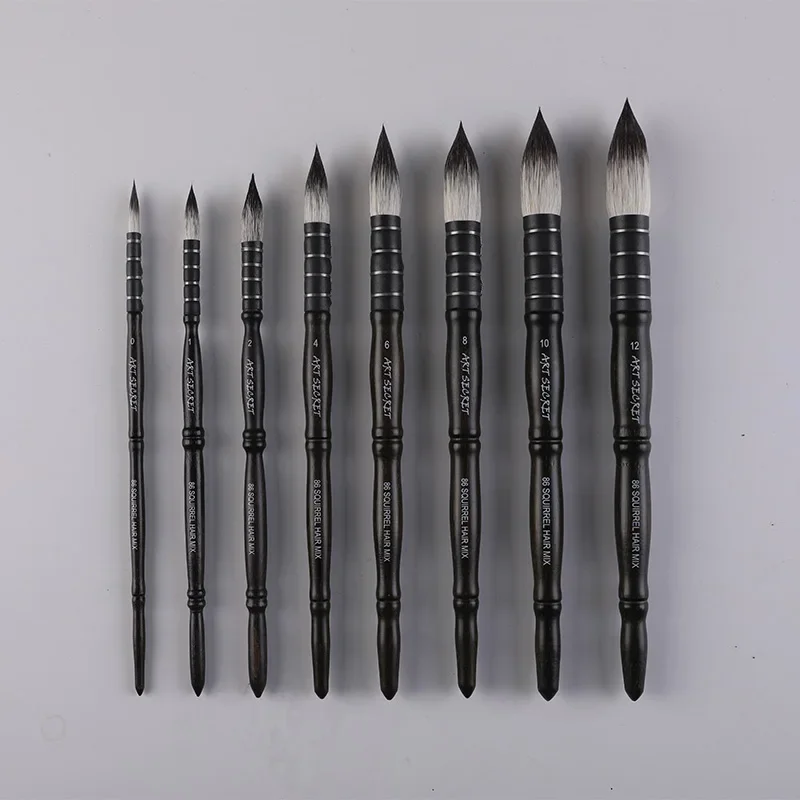 Artsecret 86R Squirrel Hair Mix High Quality Rod Bamboo Soft Handle Head Watercolor Paint Art Brush Gouache Aquarelle