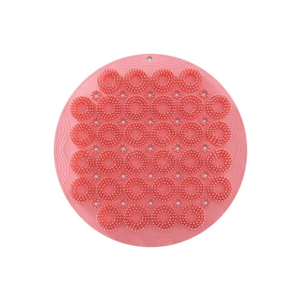 Cepillo multifunción para lavado de pies, limpiador de masaje de espalda de silicona, cepillo antideslizante para baño, almohadilla antideslizante para pies Wa V3W7