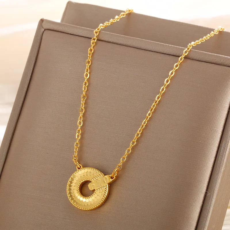 Luxury 24K 9999 Pure Gold real gold Women's Mirror Honeycomb Dragon Scale Small Man Waist Bow Pendant Necklace