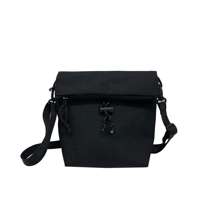 Unisex Shoulder Crossbody Bags Concise Solid Small Square Purse and Handbags Casual All-match Nylon Korean Version