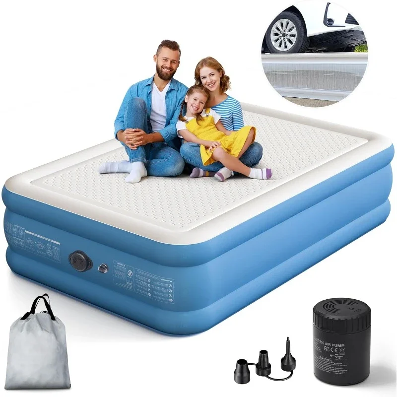 Queen Air Mattress with Rechargeable Built in Pump,16