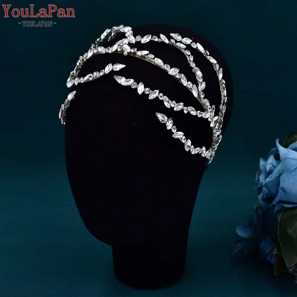 

YouLaPan Bridal Rhinestone Wedding Headband Handmade Women Head Jewelry Hair Accessories Bridesmaid Party Wedding Gift HP611