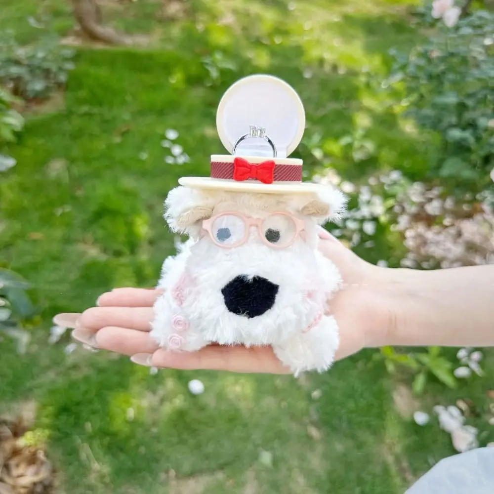 

Display Plush Puppy Doll Ring Box Stuffed Plush Engagement Ring Box Cartoon Cute Couple Rings Holder Valentine's Day Gift