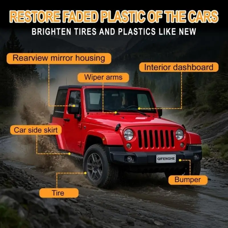 X6HF Autoband Rubber Trim Protector Gel Langdurige glans Waterdicht Stofdicht Toepassing Polish Wax