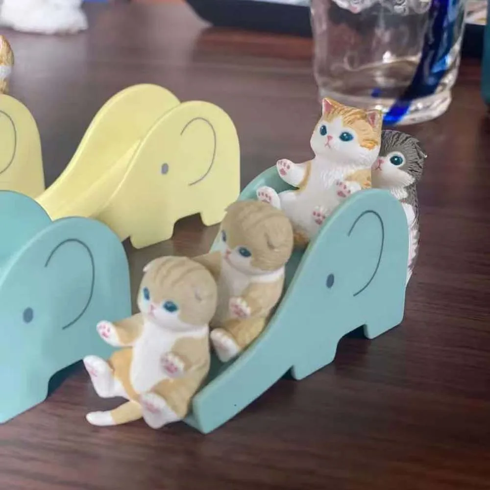 โมฟูแซนด์ ของเล่นกล่องสุ่ม ซีรีส์สไลด์ แมวน่ารัก อนิเมะ ฟิกเกอร์แอคชั่น ตุ๊กตา ของตกแต่งโต๊ะทำงาน ของสะสม ของขวัญวันเกิดสำหรับเด็ก