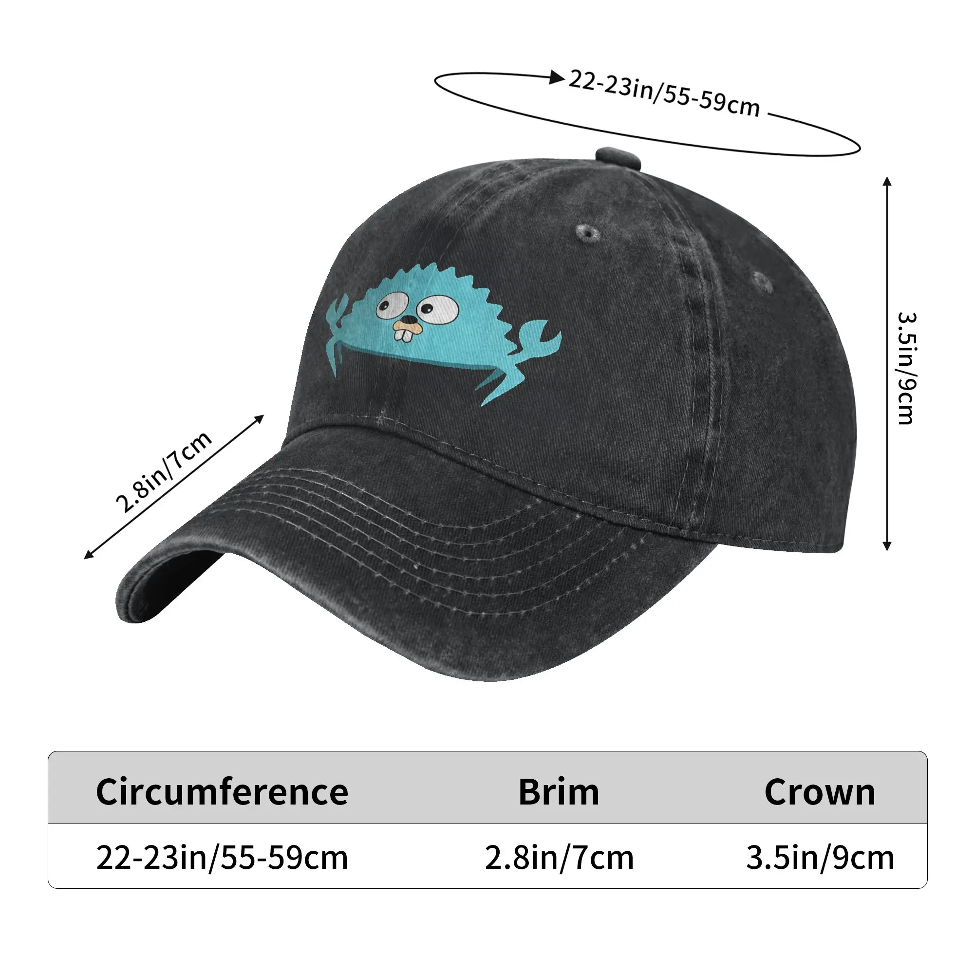 Go Ferris Go! - GoLang Gopher & Rust Ferris Crab Crossover  Merch Baseball Cap Men Women Fashion  Caps Hat Adjustable