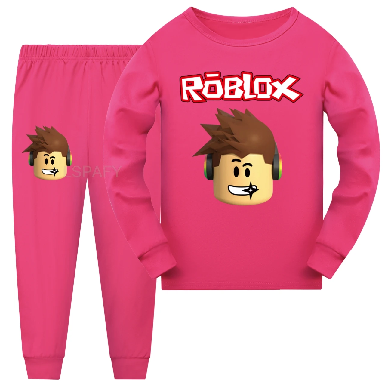 حار روبلوكس زي الاطفال طويلة الأكمام بيجامة طفل الفتيات الكرتون جيت تي شيرت السراويل 2 قطعة منامة مجموعة المراهقين ملابس خاصة كازول