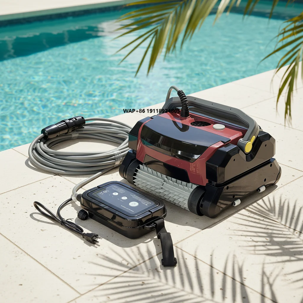 

25 Meter Wired Automatic Vacuum Cleaning Swimming Pool Algae Dirt Cleaning Robot with Filter Screen