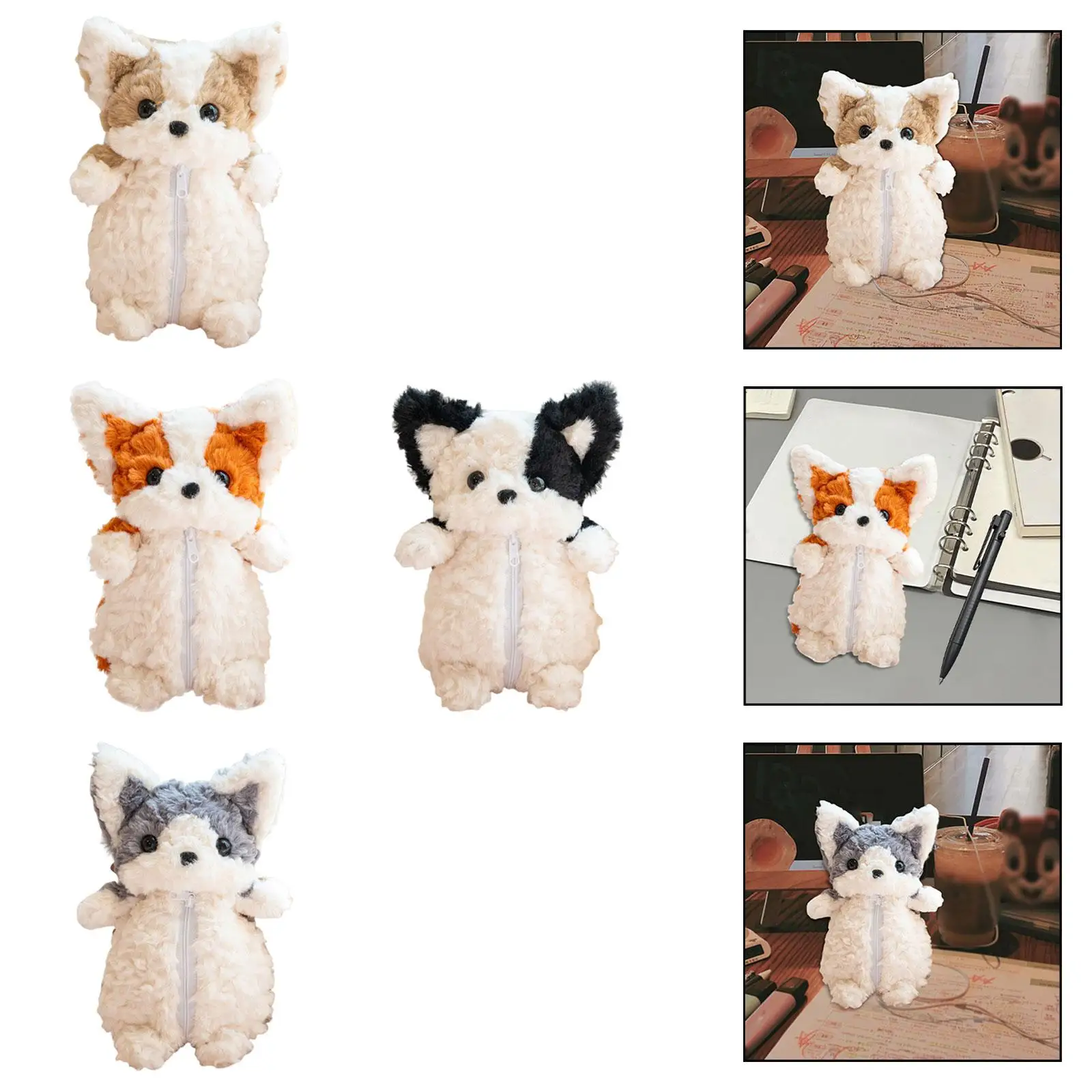 Federmäppchen in Plüsch-Hundeform, Federmäppchen, Stiftehalter, Aufbewahrung von Schreibwaren
